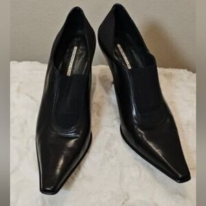 Donald Pliner Black Leather Pointy Heels Size 11